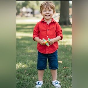 Red Button Down Shirt for Kids (5-6y)